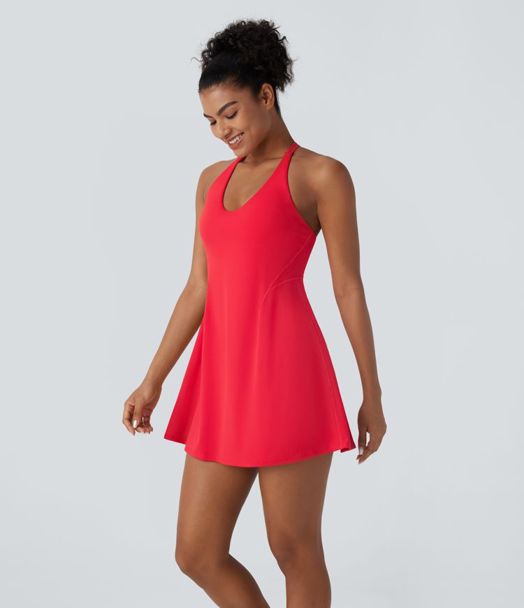 Softlyzero™ Plush Molded Cups Adjustable Strap Backless Dance Active Dress-Easy Peezy Edition