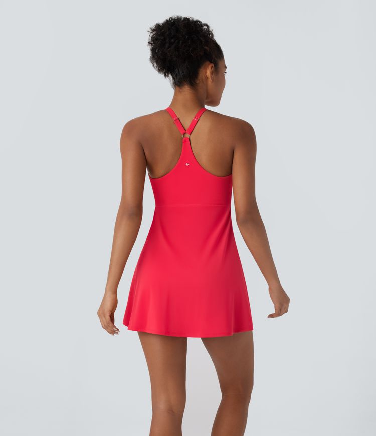 Softlyzero™ Plush Molded Cups Adjustable Strap Backless Dance Active Dress-Easy Peezy Edition