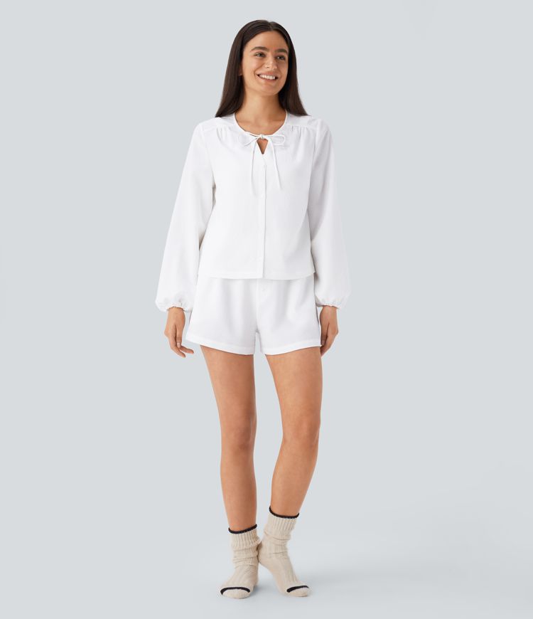 Mid Rise Decorative Pocket Lounge Shorts