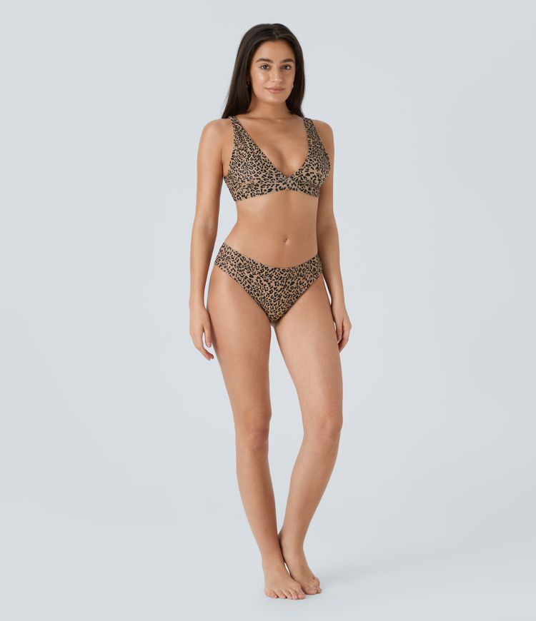 Braguita de Bikini trangular con estampado de leopardo