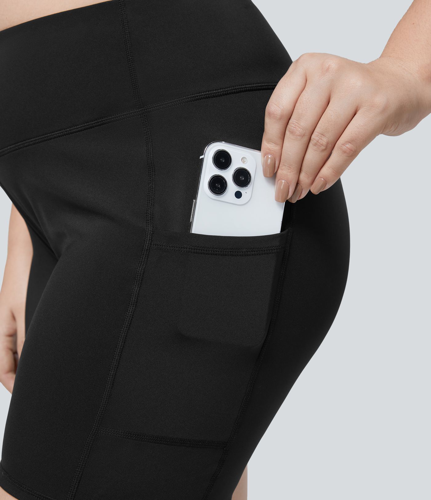 Háir mittismál Vasa Jóga Plús Stærð Hjólreiðarstuttbuxur 6"