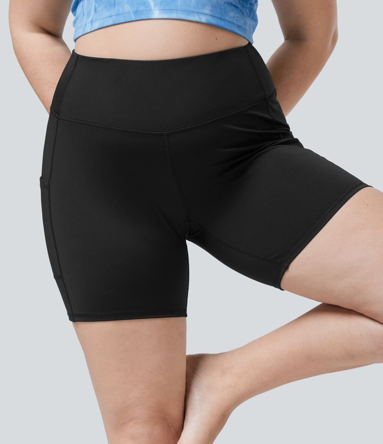 Háir mittismál Vasa Jóga Plús Stærð Hjólreiðarstuttbuxur 6"