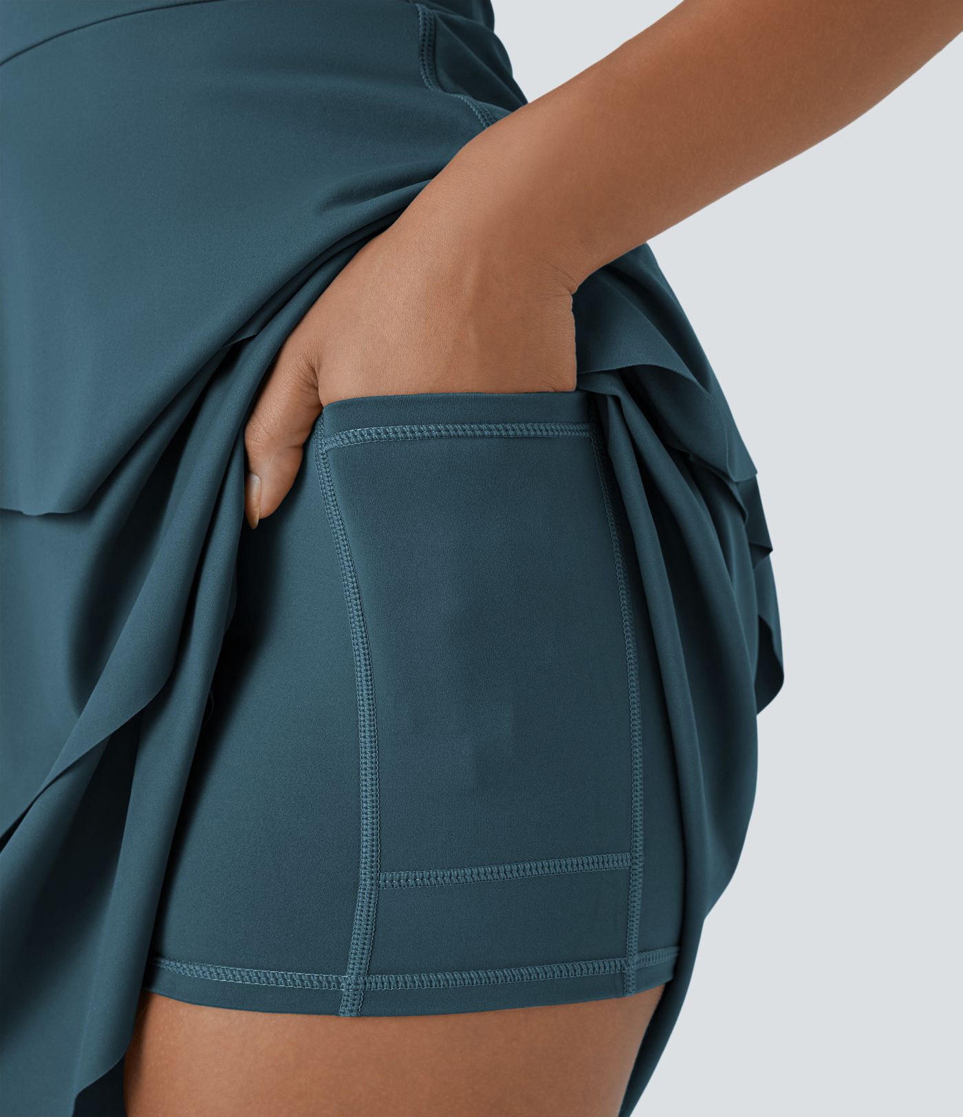 Softlyzero™ Airy Tiered 2-in-1 Rüschen Verstellbare Träger Tasche Sportkleid-Selene