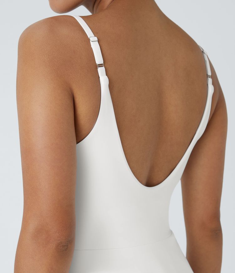 SoftlyZero™ Airy Tiered Ruffle 2-in-1 Pocket Cool Touch Mini Slip Dance Active Dress-UPF50+