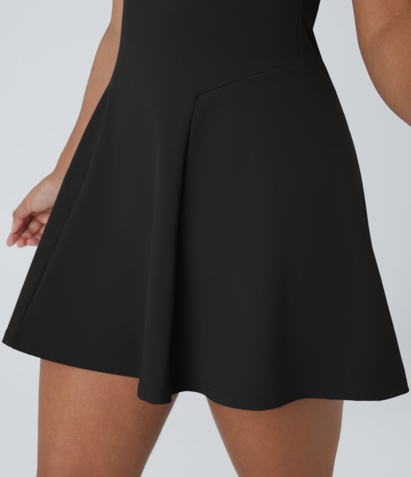 Square Neck Side Pocket 2-Piece Mini Flare Dress Set