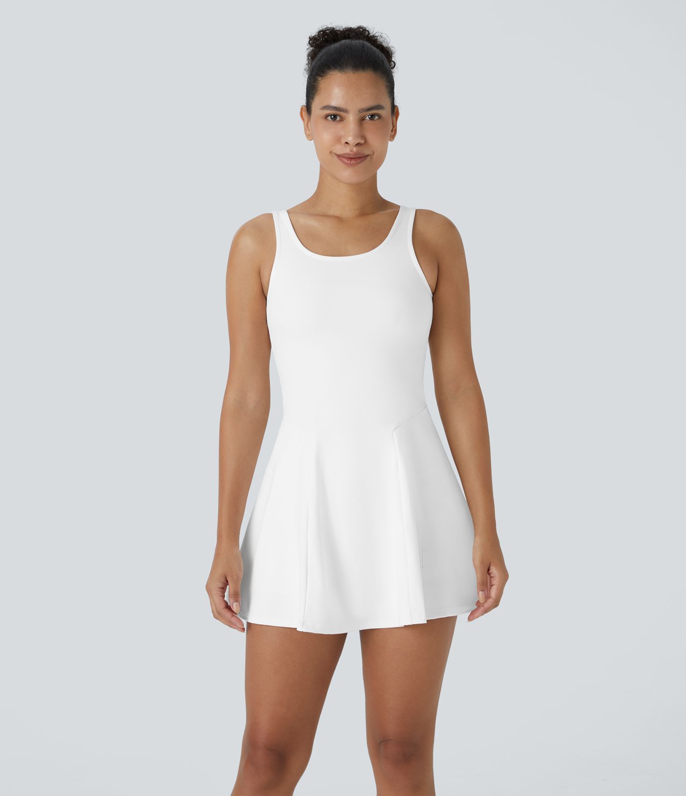 Square Neck Pocket 2-Piece Mini Flare Dress Set