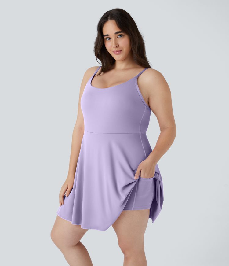 Everyday Softlyzero™ Plush Padded Pocket 2-in-1 Plus Size Activity Dress-Jubilee