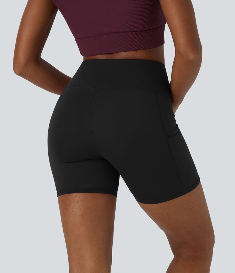 Patitoff® Pet hair resistant high waist biker shorts with side pockets 5''