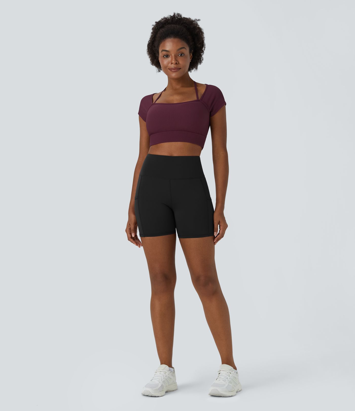 Patitoff™ Karvanvastaiset Korkeavyötäröiset Taskupolkupyöräshortsit 5''