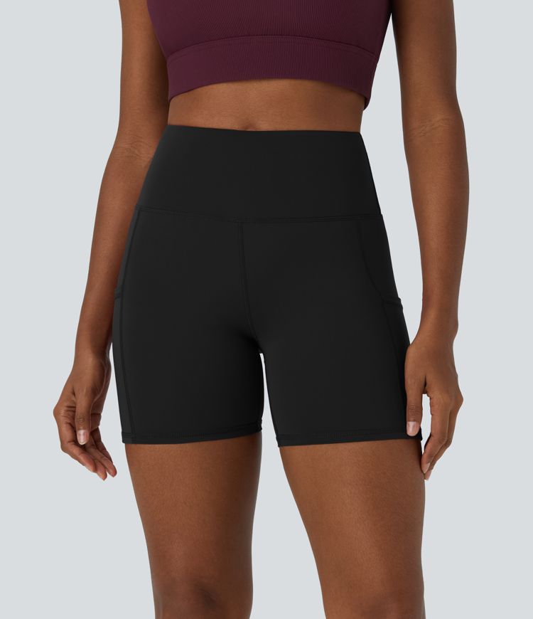 Patitoff® Pet hair resistant high waist biker shorts with side pockets 5''