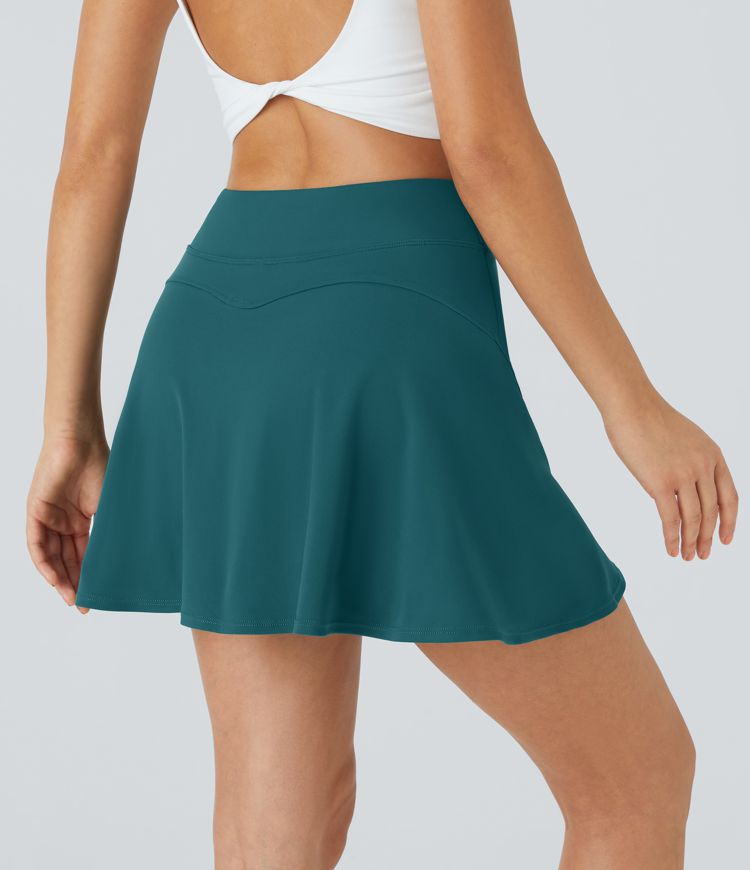 Solid Hidden Side Pocket 2-in-1 Tennis Skirt