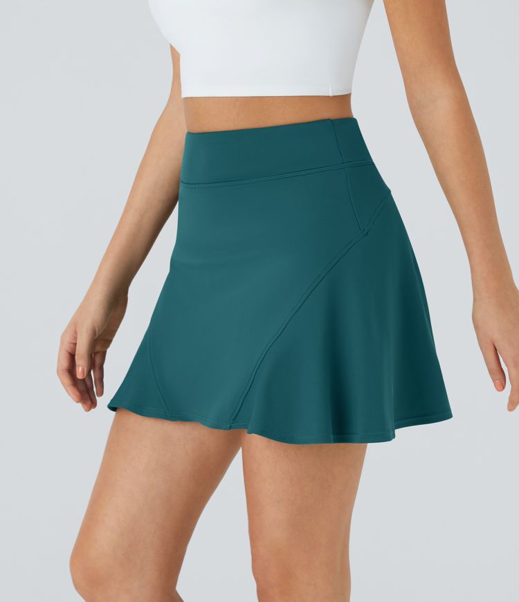 Solid Hidden Side Pocket 2-in-1 Tennis Skirt