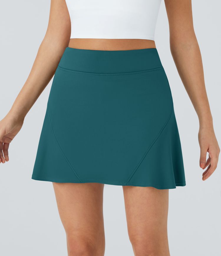 Solid Hidden Side Pocket 2-in-1 Tennis Skirt