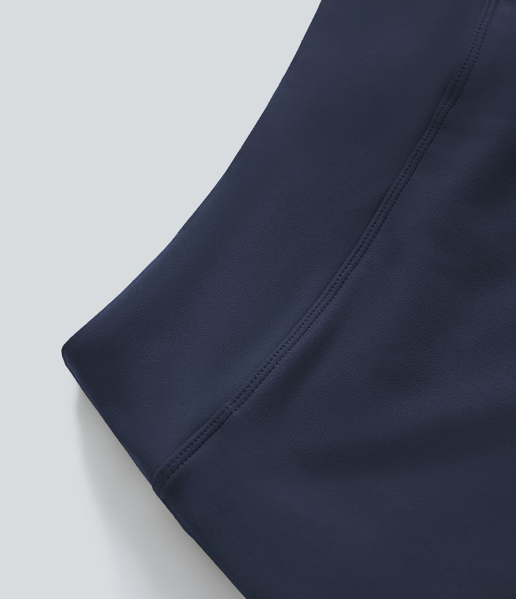 Solid color hidden side pocket 2-in-1 tennis skirt