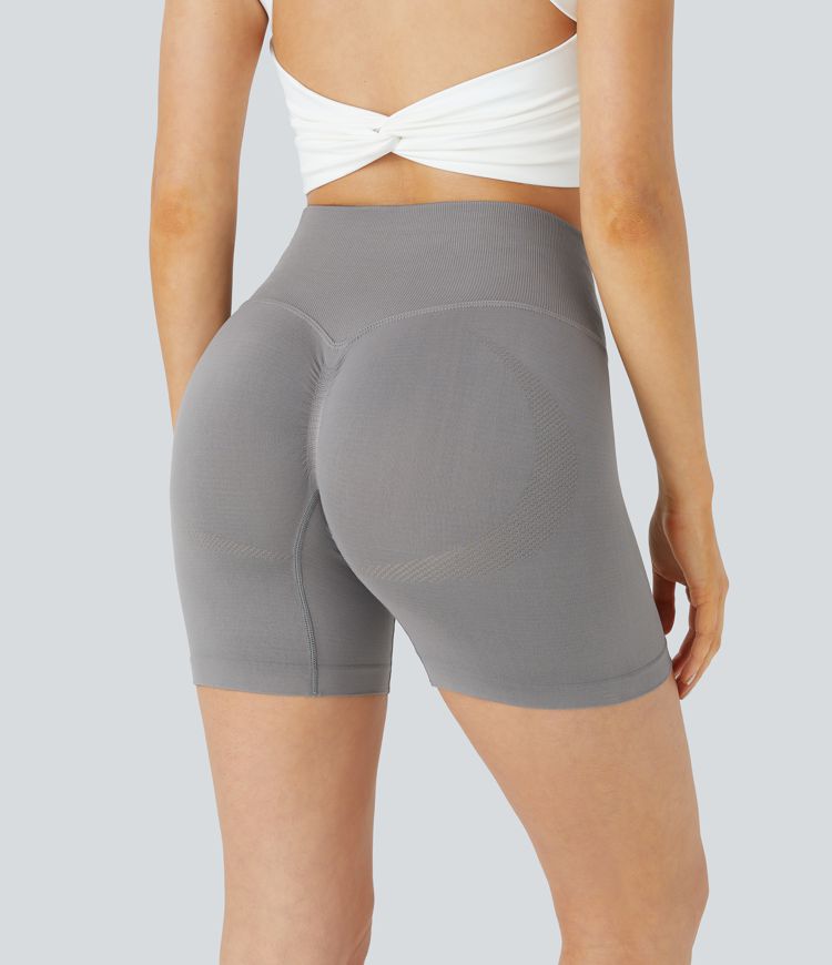 Seamless Flow High Waisted Running Biker Shorts