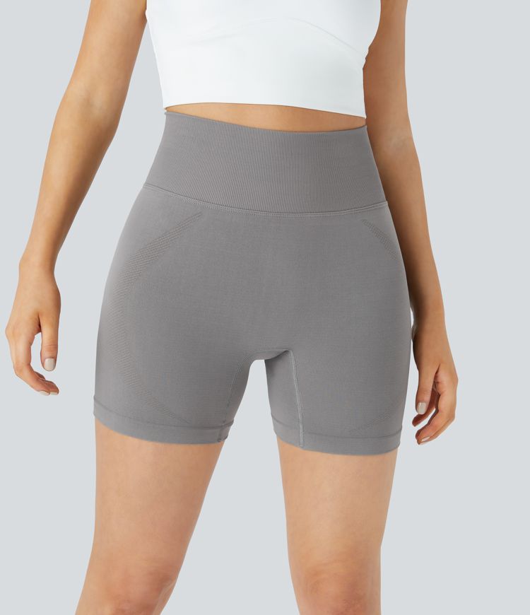 Seamless Flow High Waisted Running Biker Shorts