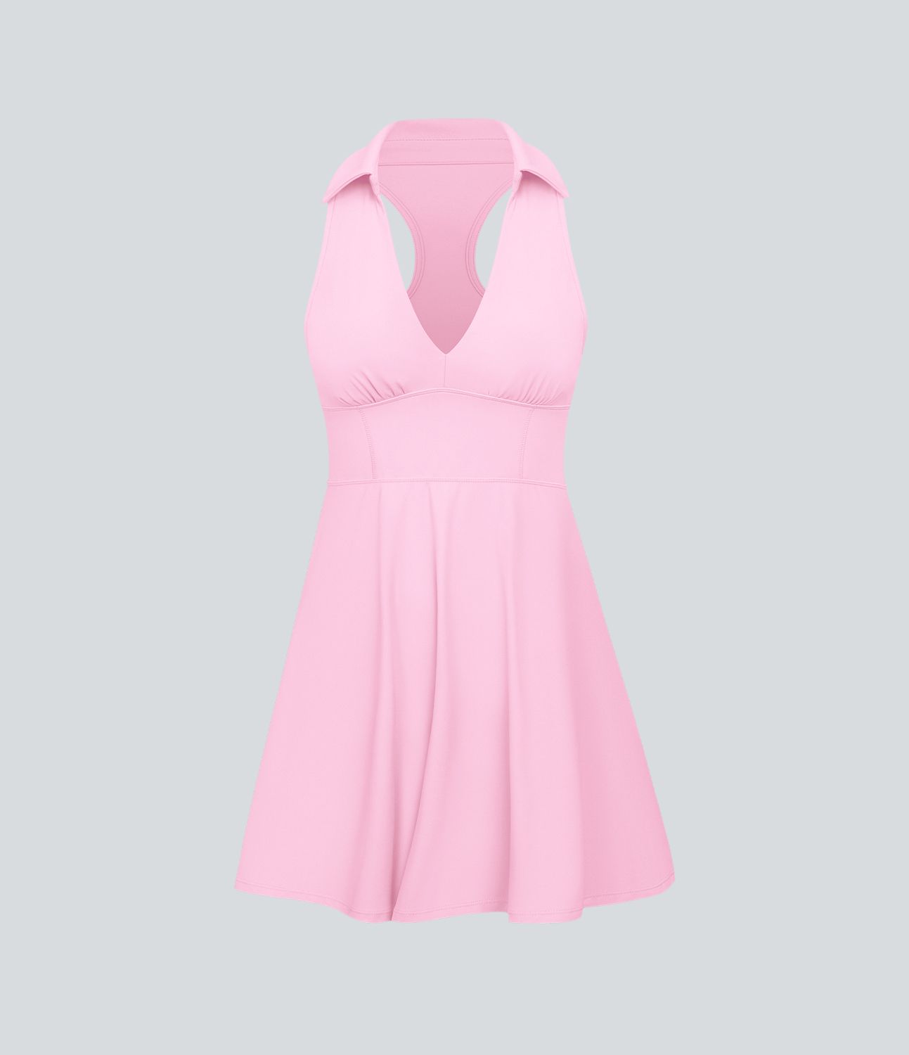 Vestido golf 2 piezas cuello V profundo espalda cruzada tacto fresco bolsillo camiseta