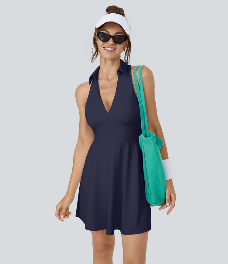 SoftlyZero™ Gaisa Apkakle Sacīkšu Mugurpuse 2-Daļas Vēsināms Mini Paplašināts Golfa Aktīvs Kleita-Golfa T-krekls ar Kabatu-UPF50+