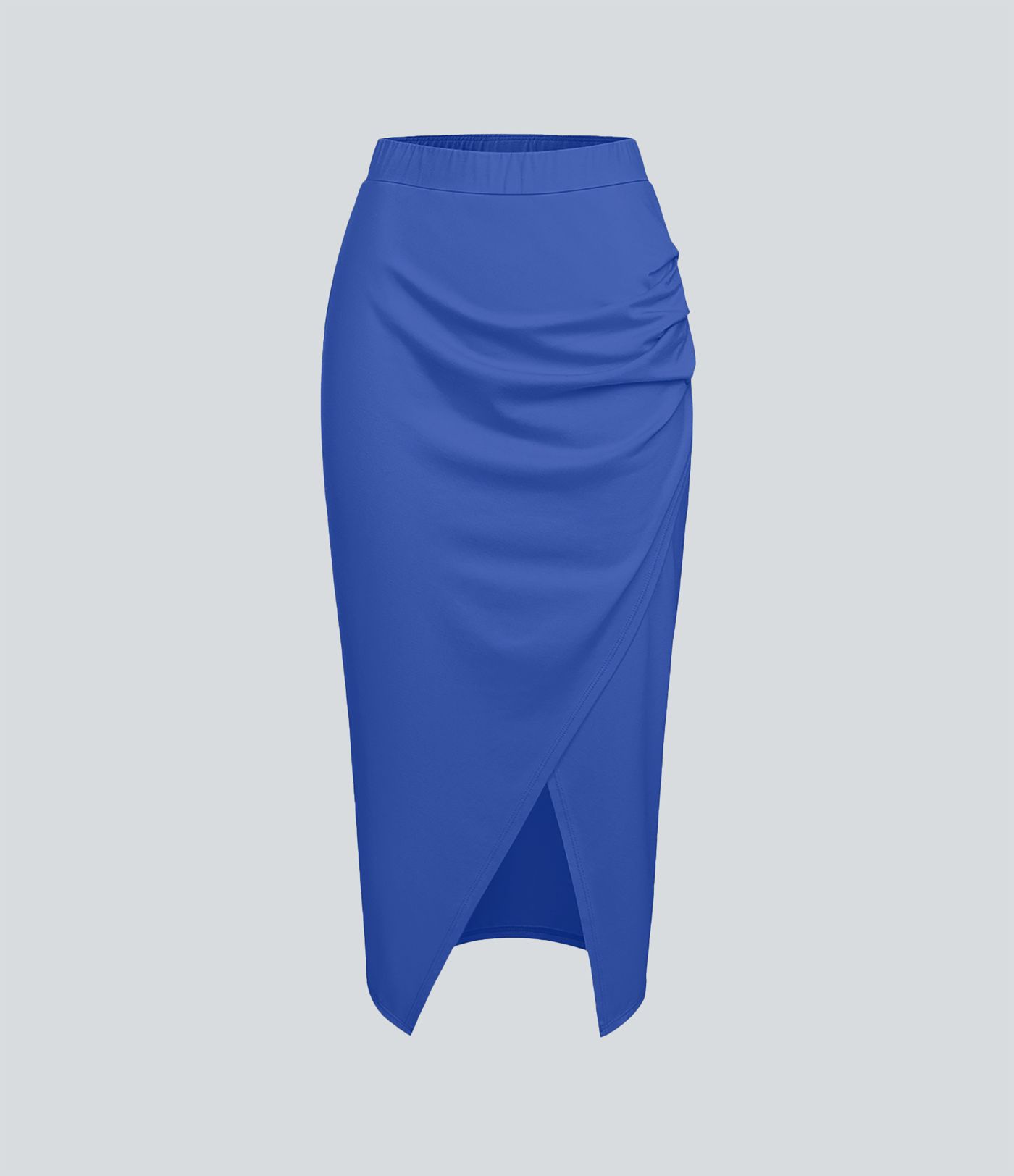 Geraffter Saum Bodycon Midi Casual Rock