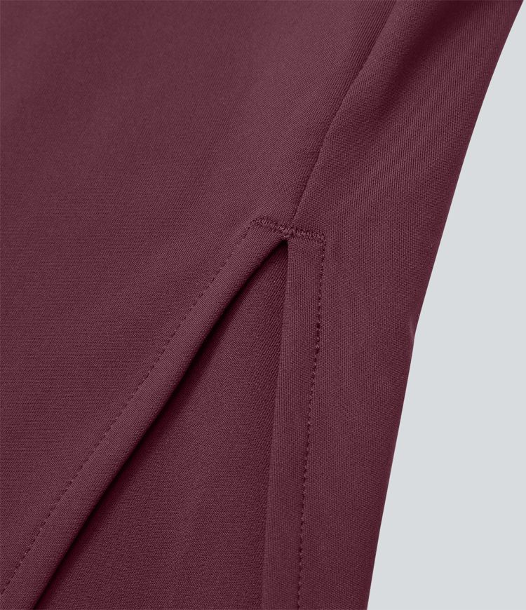 Vestido midi de tirantes con corsé abertura frontal y espalda descubierta