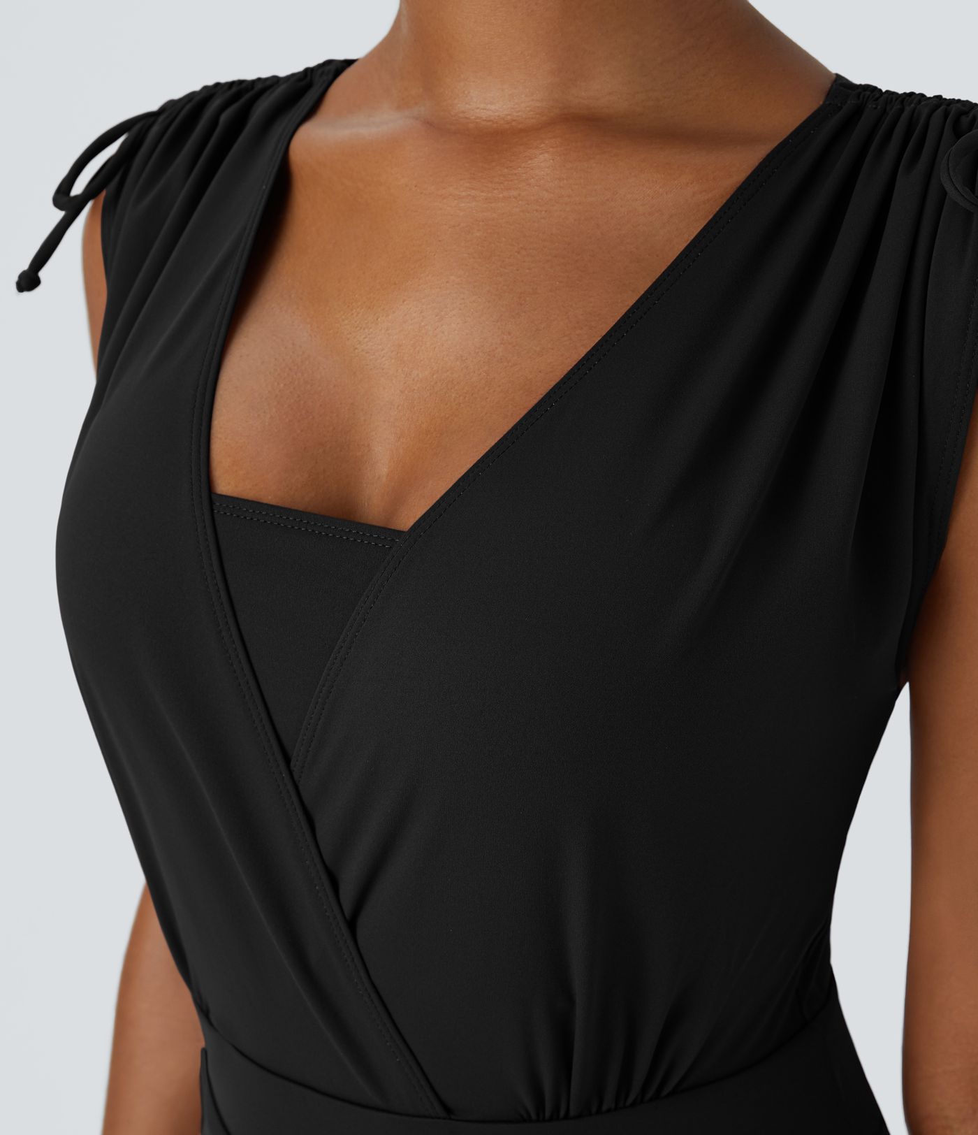 Drawstring Flare 2-in-1 Pocket Mini Casual Dress With Tube Top