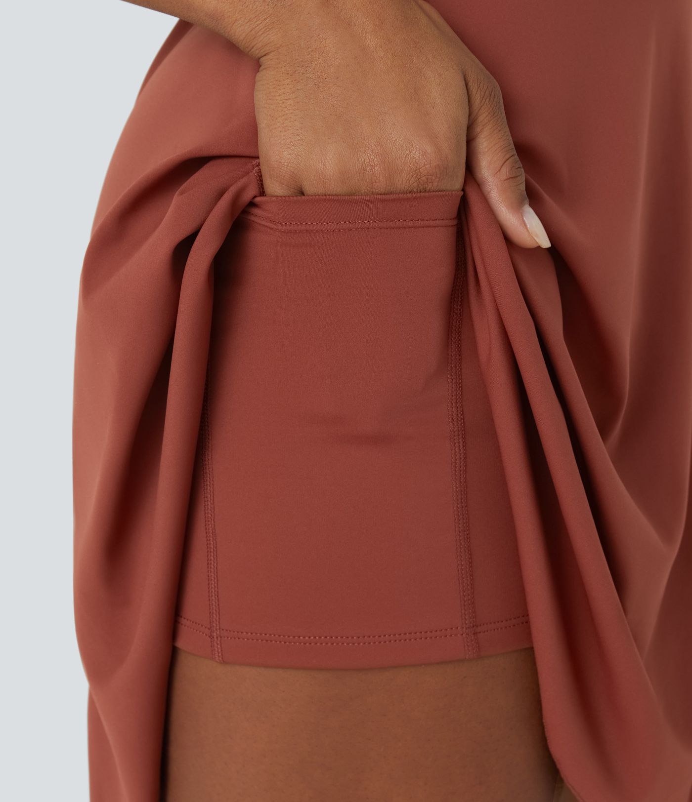 Drawstring Flare 2-in-1 Pocket Mini Casual Dress With Tube Top