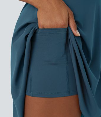 Vestido deportivo 2-en-1 con bolsillos laterales con cordones - con top turbo separado