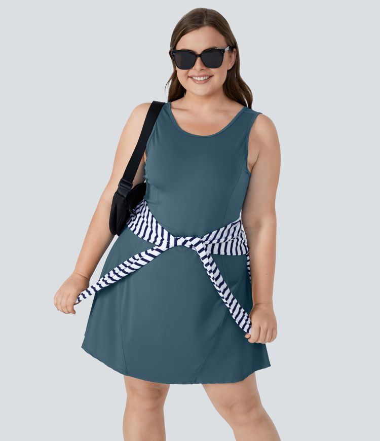 Everyday Stretchy 2-in-1 Plus Size Flare Golf Dress-BFF