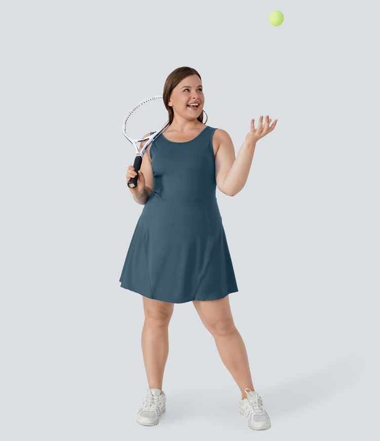 Everyday Stretchy 2-in-1 Plus Size Flare Golf Dress-BFF