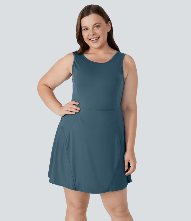 Everyday Stretchy 2-in-1 Plus Size Flare Golf Dress-BFF