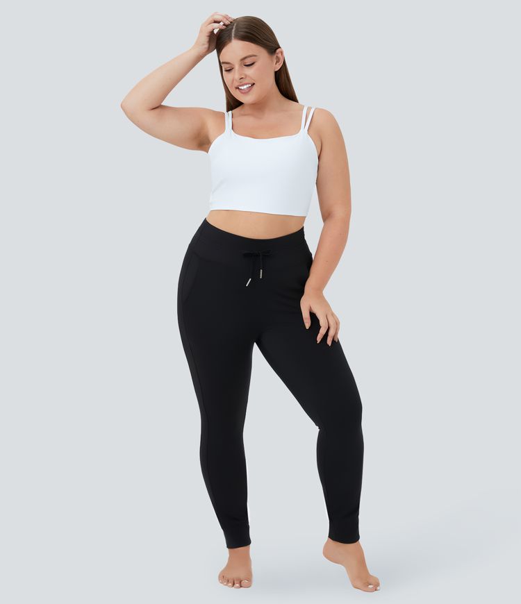 Double Straps Backless Twisted Workout Plus Size Cropped Tank Vest Top