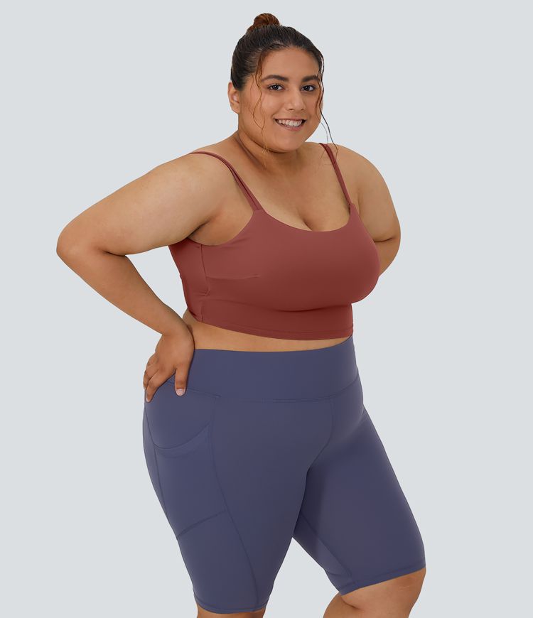 Top de Treino Cropped com Alças Duplas Plus Size