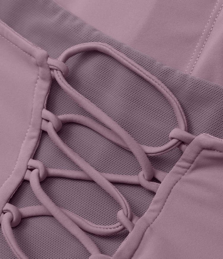 Minivestido Softlyzero™ Airy acampanado tacto fresco malla contrastante cordones sin espalda volante