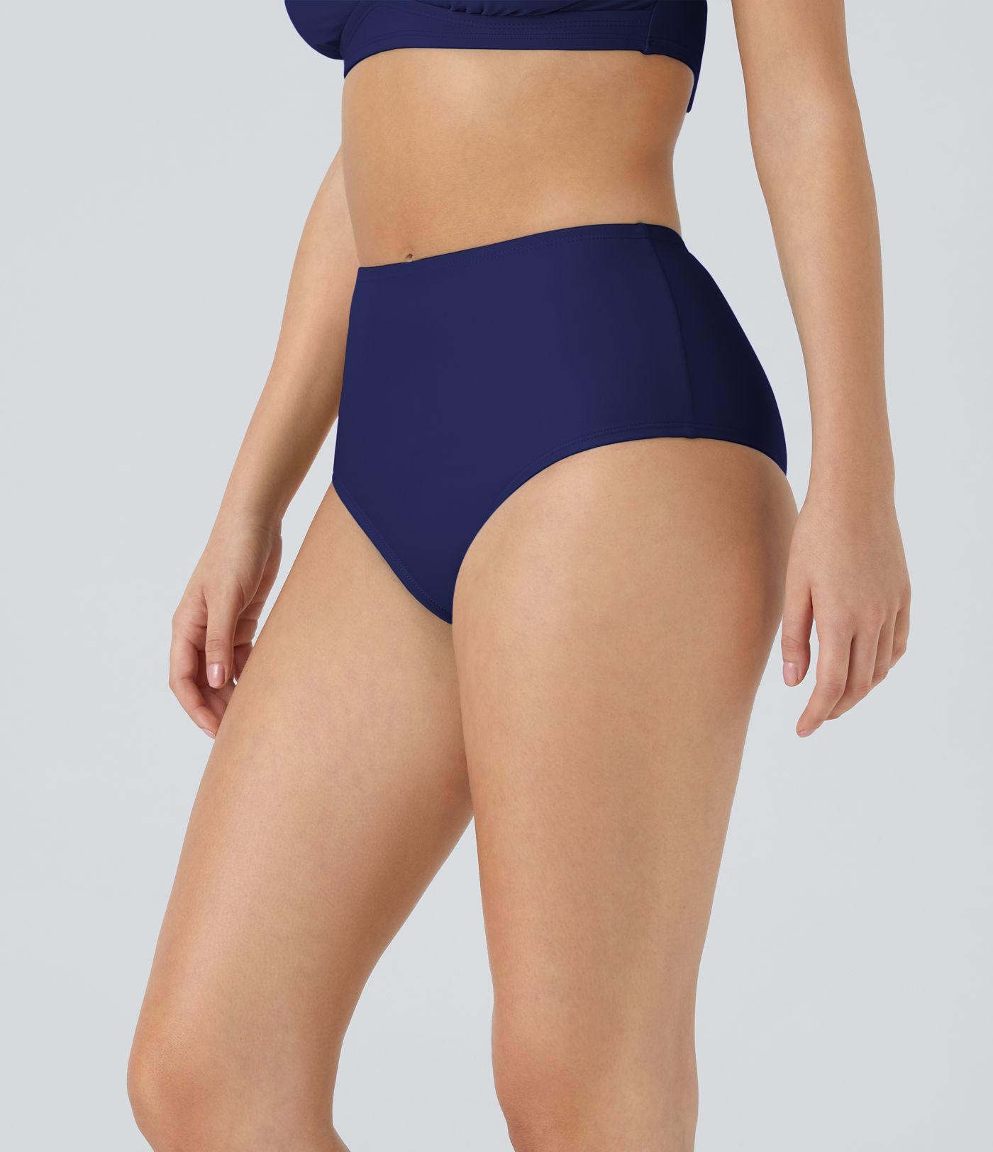 Solid High Waisted Bikini Bottom Swimsuit
