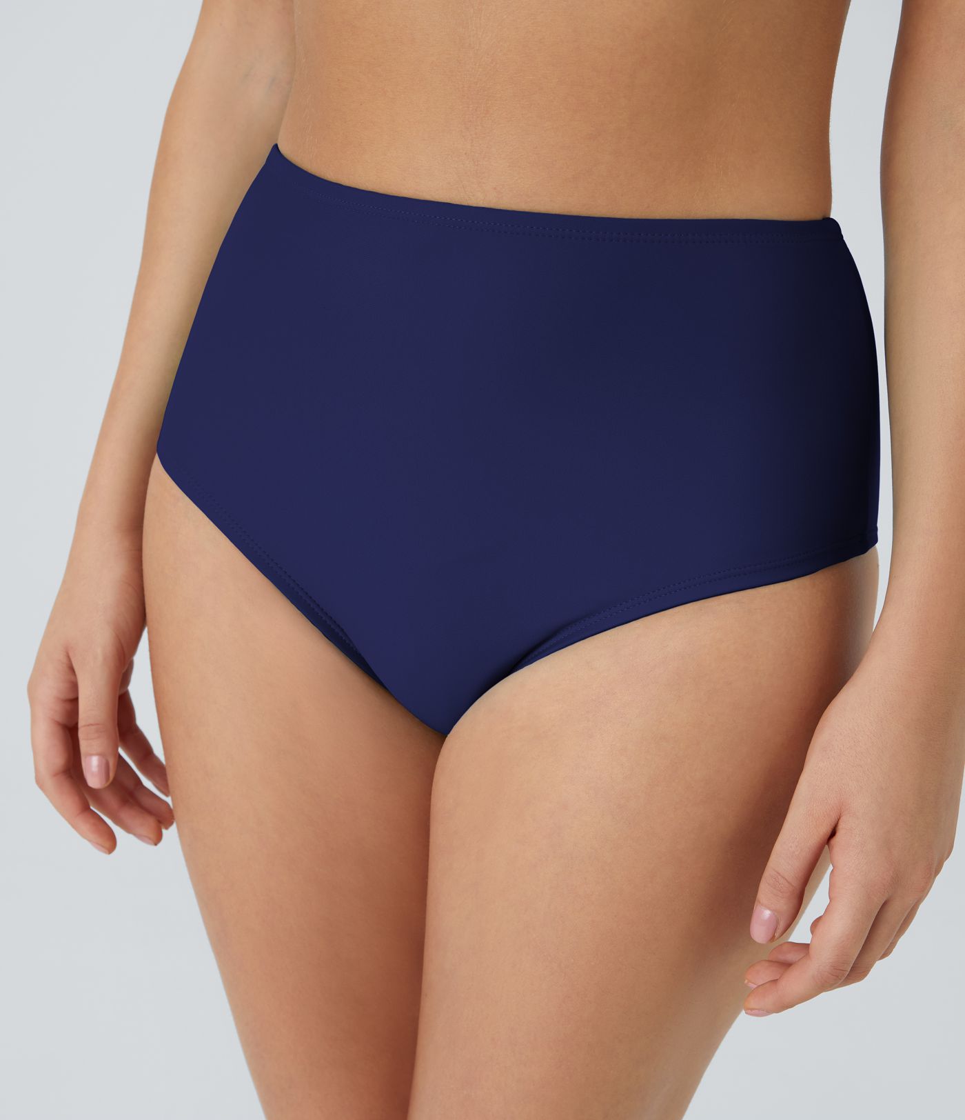 Solid High Waisted Bikini Bottom Swimsuit