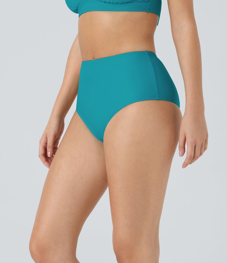 Solid High Waisted Bikini Bottom Swimsuit