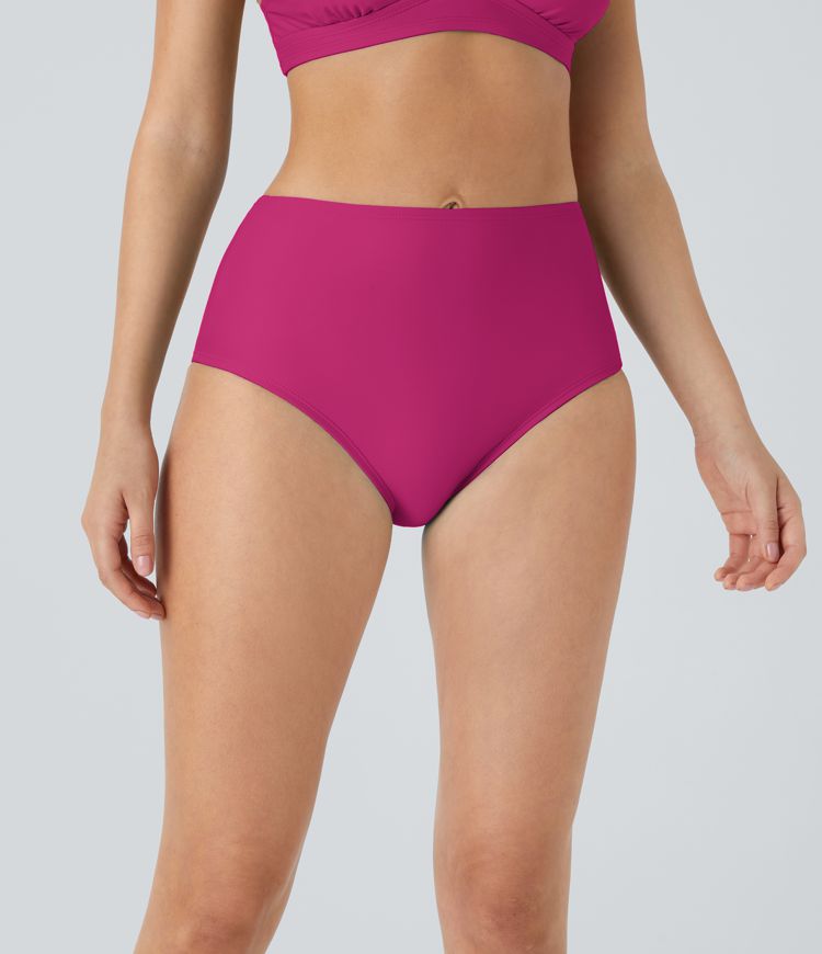 Solid High Waisted Bikini Bottom Swimsuit