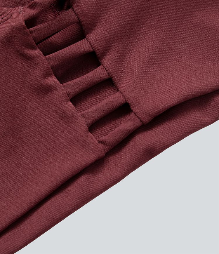 Sujetador deportivo de yoga de cuello alto y sujeción baja en copas D-F