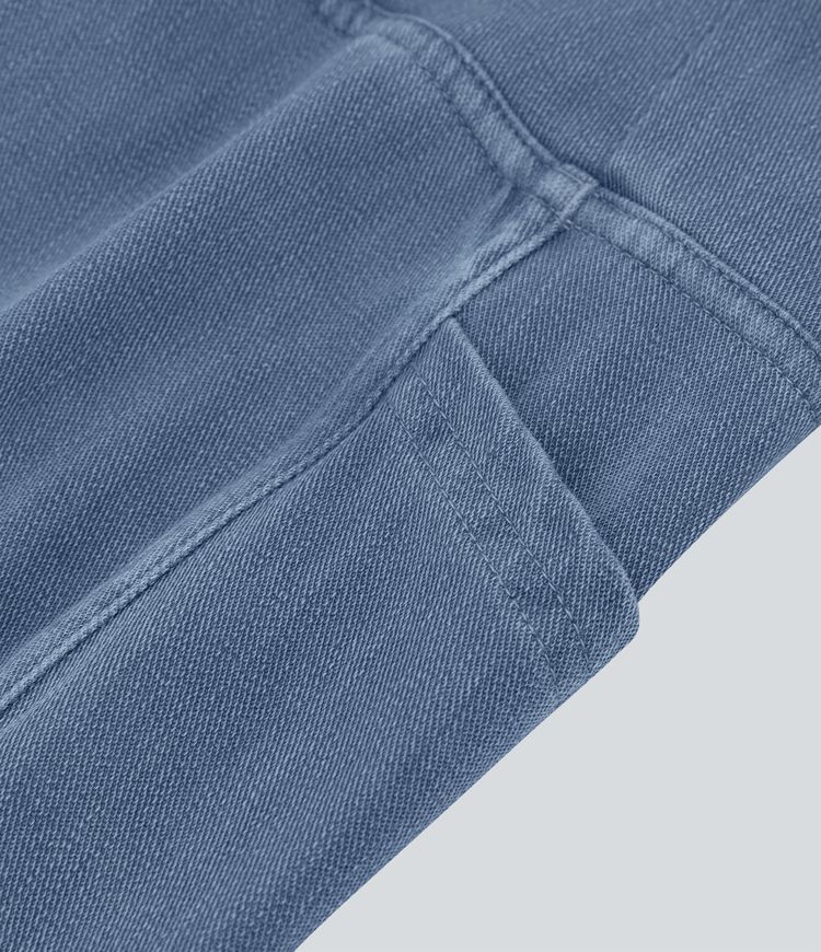 Jeans Halara Flex™ Denim mezclilla elástica lavada cintura V bolsillo tacto fresco transpirable