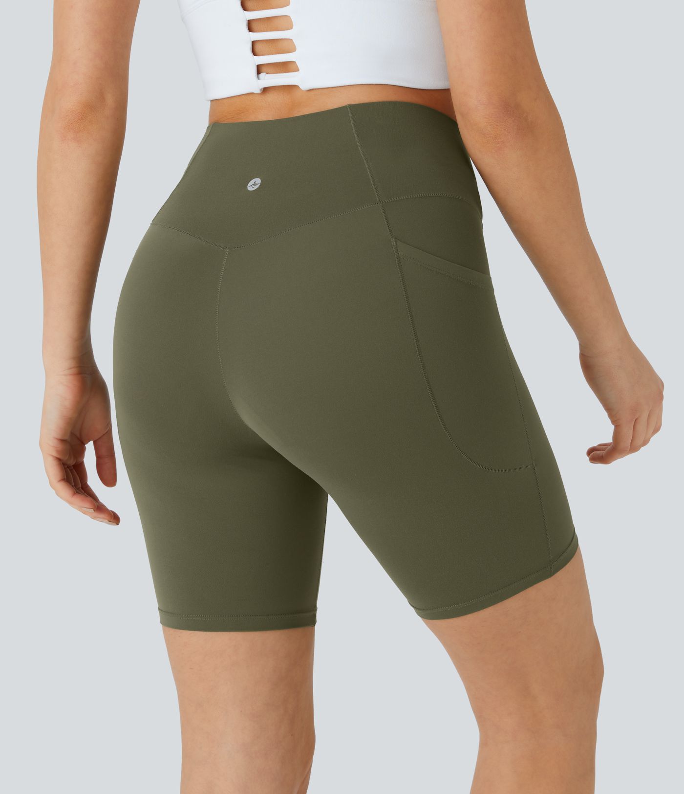 Softlyzero™ Short 17.5cm High Waist Biker Yoga with Crossed Side Pockets and Leak Protection