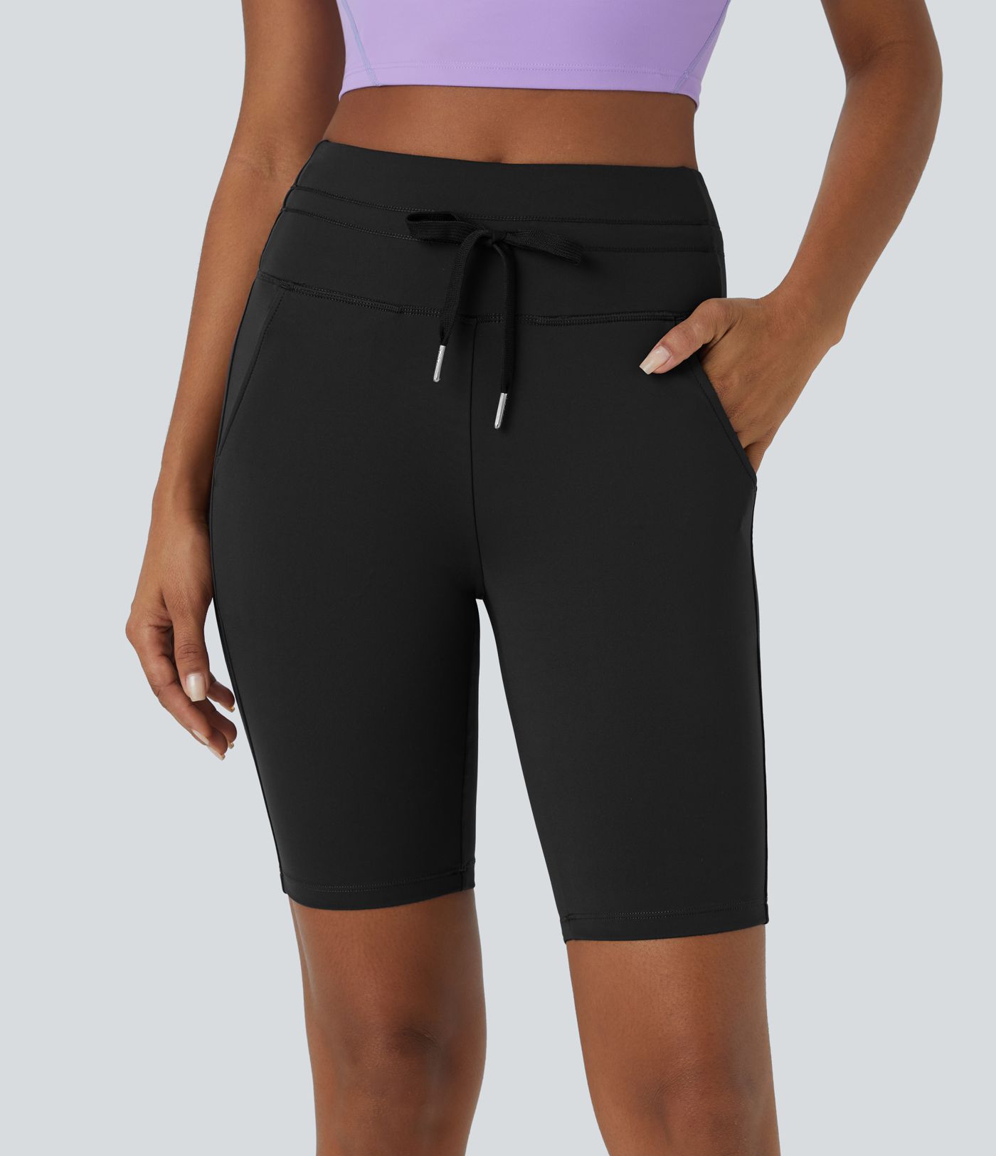 Pantalón corto Softlyzero™ Airy tiro alto cordón bolsillo lateral liso tacto fresco 22.8cm