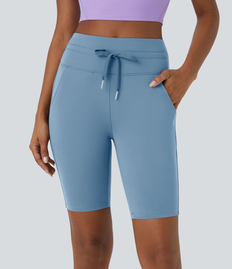 Softlyzero™ Airy Short 22,8cm à Taille Haute Cordon de Serrage Poches Latérales Unis et Toucher Frais
