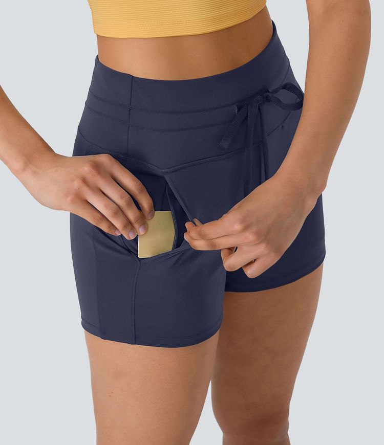 Pantalón corto Softlyzero™ Airy tiro alto cordón bolsillo lateral liso tacto fresco 7.5cm