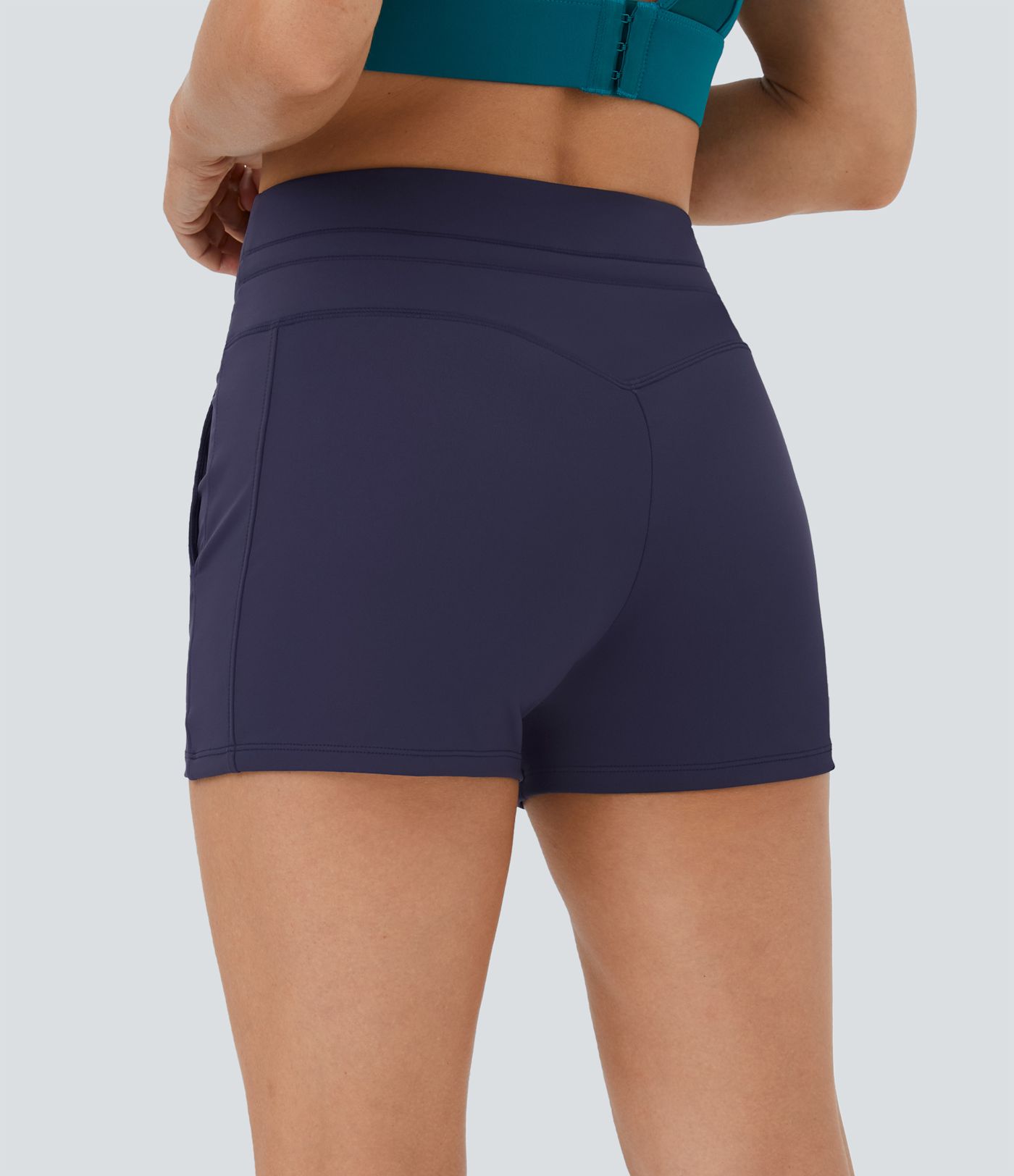 Softlyzero™ Airy Short 7,5cm Uni à Toucher Frais avec Taille Haute à Cordon et Poches Latérales - UPF50+