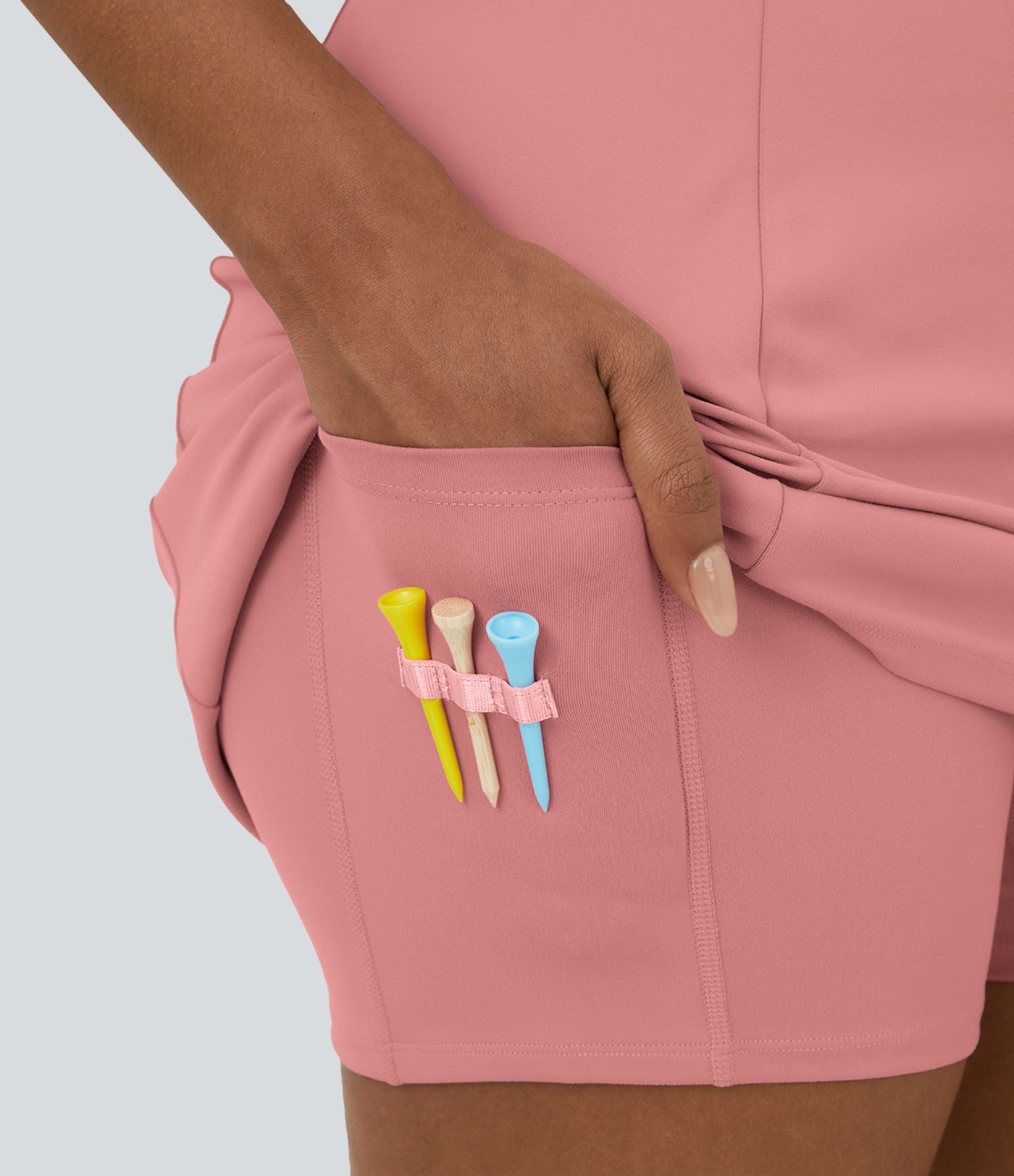 Robe active golf mini 2 pièces col color block zippée sans manches DayStretch avec poches - Poche pour tees de golf