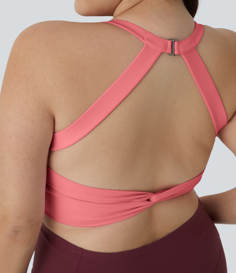 SoftlyZero™ Plush Cut Out Cropped Yoga Plus Size Tank Top