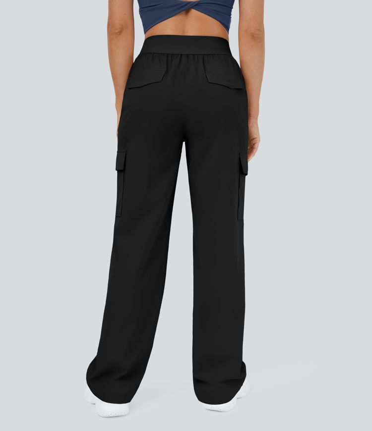High Waist Multi-Pocket Wide Leg Casual Cargo Pants