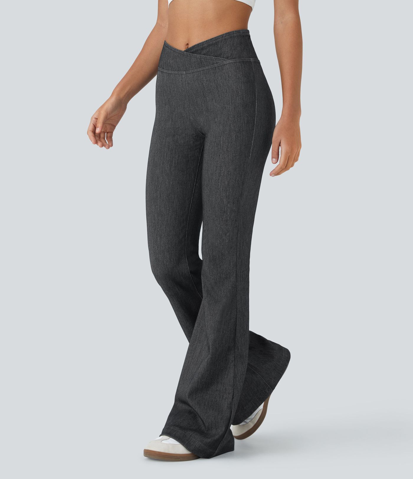 Halara Flex™ High Waisted Crossover Casual Flare Jeans