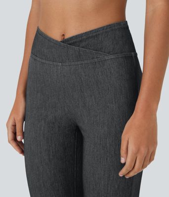Halara Flex™ High Waisted Crossover Casual Flare Jeans