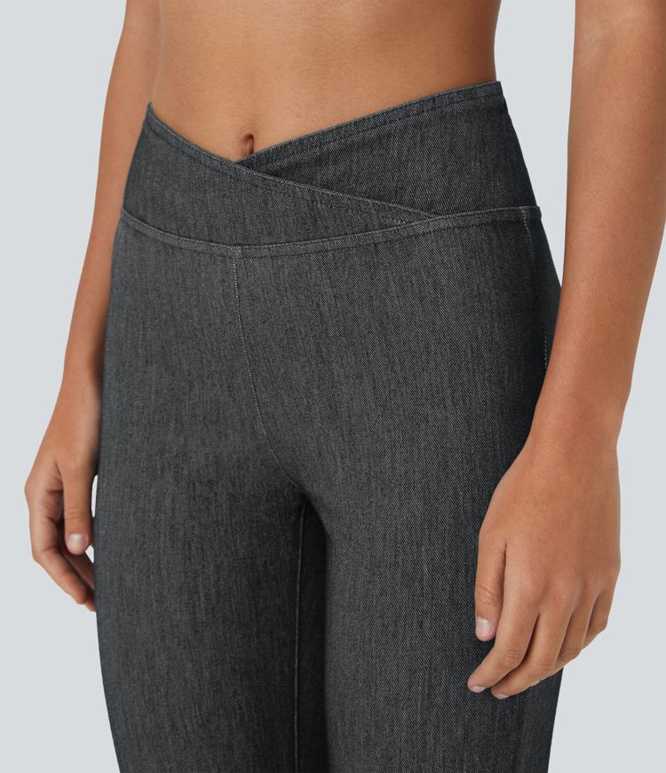 Halara Flex™ High Waisted Crossover Casual Flare Jeans